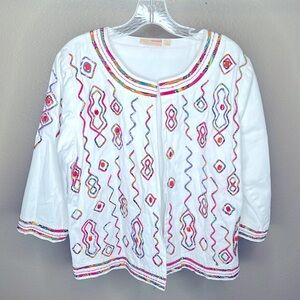 Vintage Choices Size Large Jacket with Single Closure Embroidered & a few beads